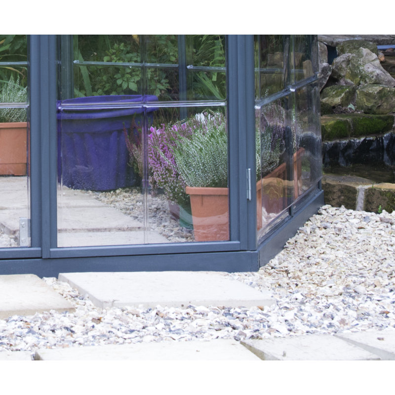 Oasis 7' x 8' Gray Polycarbonate Walk-In Greenhouse with Louver Window