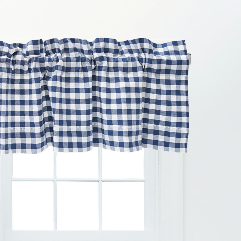 Ashford Indigo Blue Cotton Rod Pocket Valance