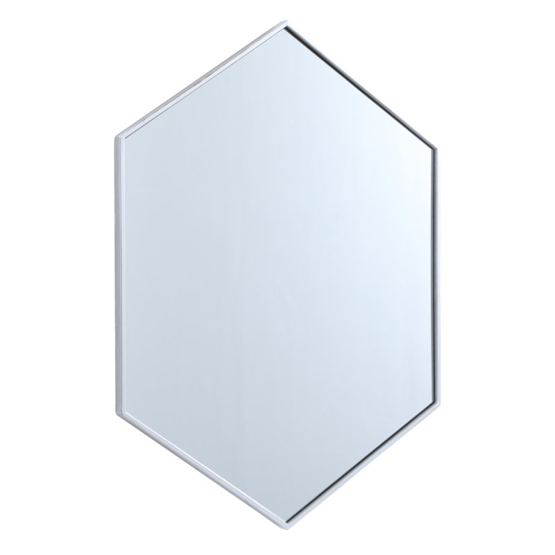 Miroir mural Sabine, 34 po x 24 po, Argent argent