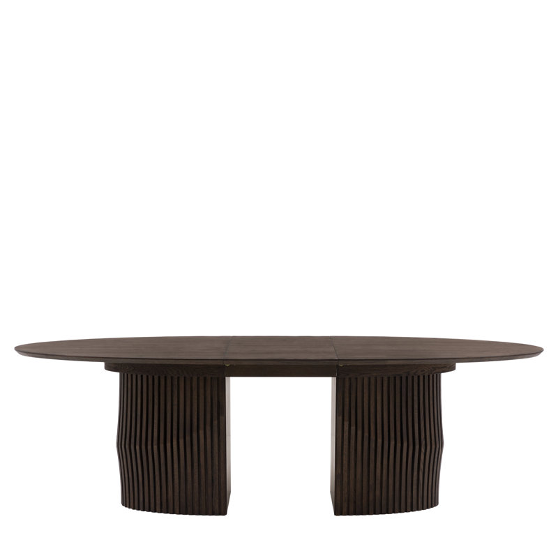 Extendable Oak Solid Wood Base Dining Table