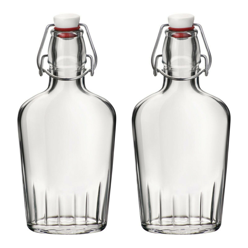 Glass Oil & Vinegar Cruet Set, 8cm H x 8cm W x 4cm D