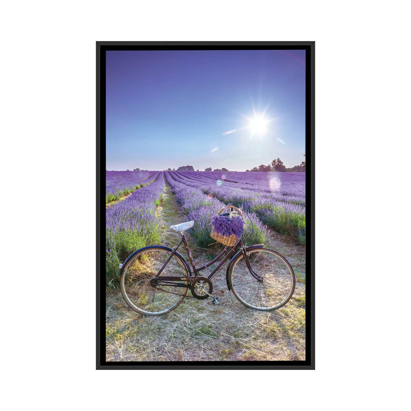 « lavande », impression sur toile, H 26 po x l 18 po x P 1,5 po, Toile avec cadre noir, Pas de tapis