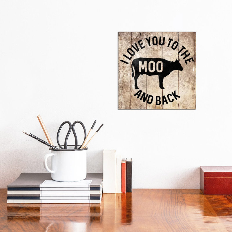 Moo And Back by Milli Villa - Wrapped Canvas Print, 30.48 cm H x 30.48 cm W
