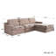 4 Piece Upholstered Slipcovered Linen Sectional Sofa With Ottoman-1996202713