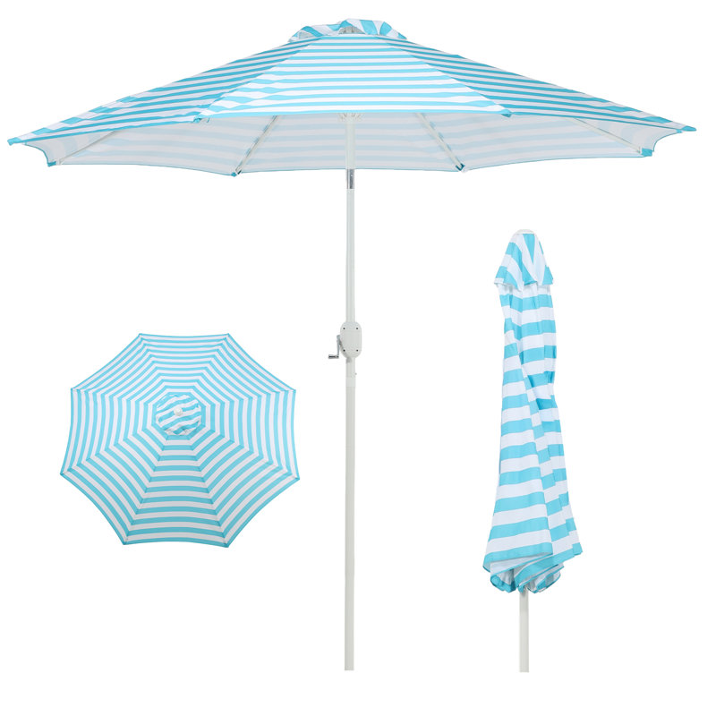 Sariyha 9 FT Patio Umbrella, Light Blue/White