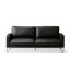 Causeuse-coussin standard en cuir véritable noir