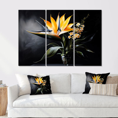 Fleurs tropicales, oiseaux du paradis II, ensemble de reproductions d'art mural