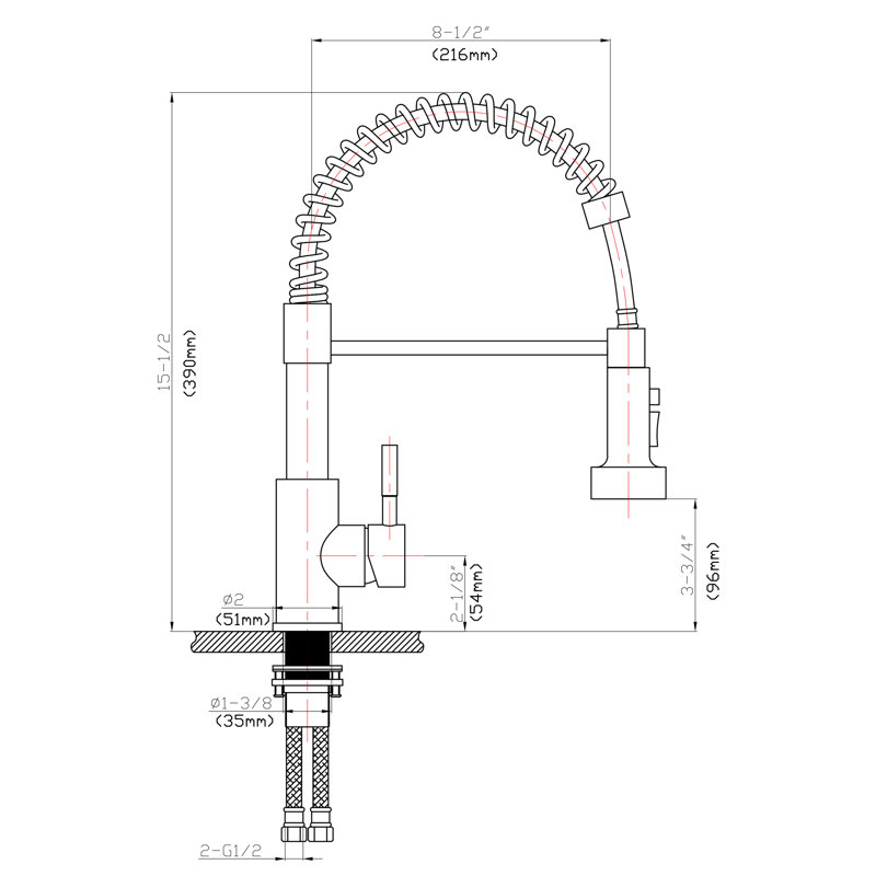 Pull-down Spray Functionality Stainless Steel Industrial Home Use Faucet