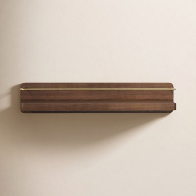 Dandre Modern Brass Wooden Shelf