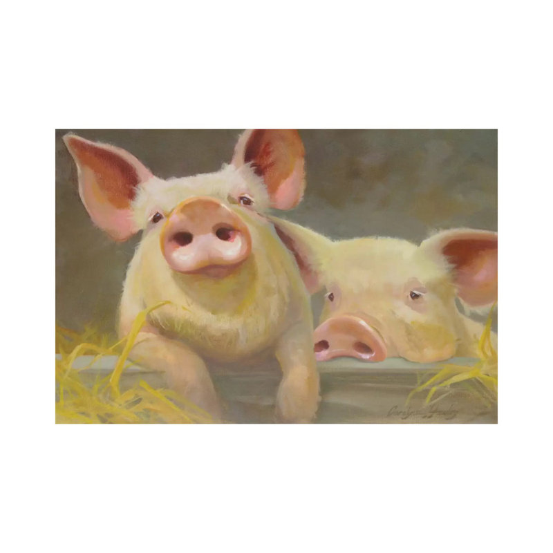 Life As A Pig II by Carolyne Hawley - Wrapped Canvas Print, 20.32 cm H x 30.48 cm W