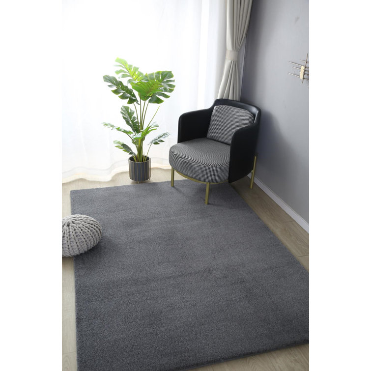 Tapis gris en polyester tissé à la machine Ogilvie