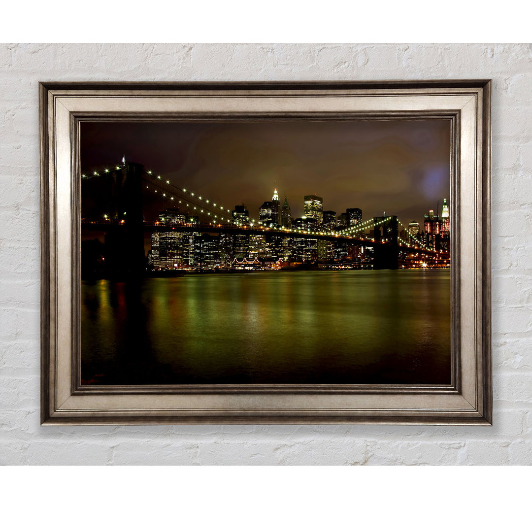 Brooklyn Bridge Green Waters - Einzelner Bilderrahmen Kunstdrucke