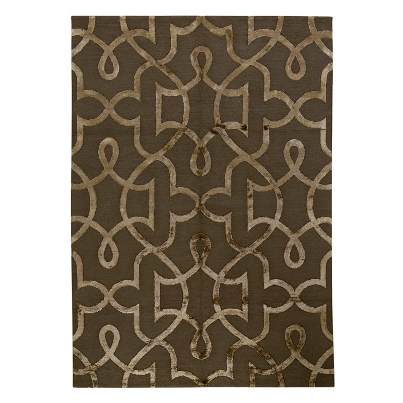 Tapis brun noué à la main de haute qualité