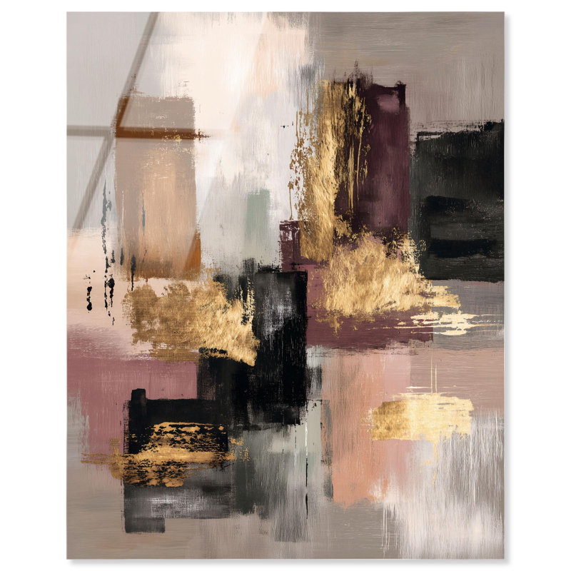 Texture minérale dorée I, impression sur acrylique, art bohème neutre par Art Remedy, H 30 po x l 24 po