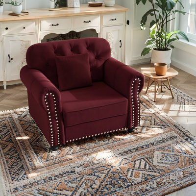 41.3" Velvet Chesterfield Sofa