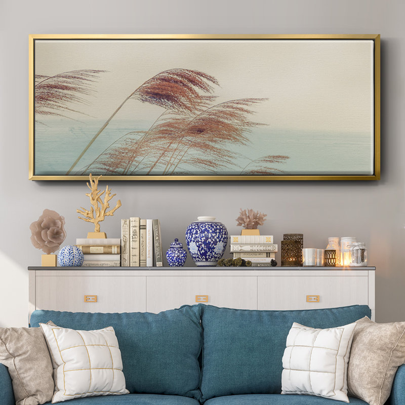 " Windy I " Painting Print, 20" H x 50" W x 1.5" D, Gold