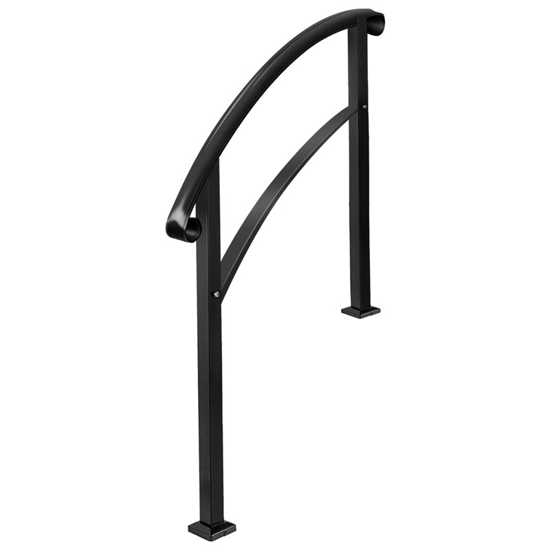 Rambarde extérieure en métal noir monobloc, réglable et robuste
