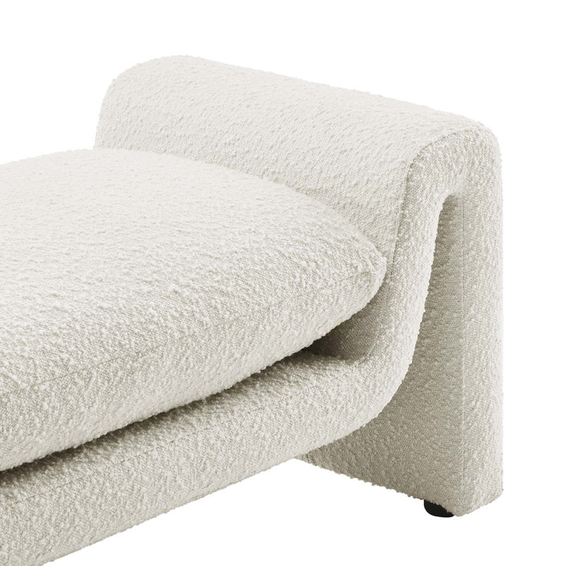 Modway Waverly Boucle Fabric Bench, Ivory