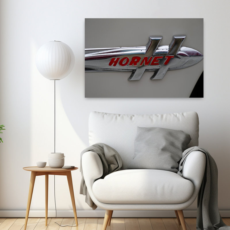 Close-up of the logo of Hudson Hornet's car Culver City Los Angeles County California USA 1 Piece Wrapped Canvas Wall Art