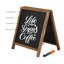 Tabletop Double-Sided Mini A Board With Erasable Chalkboard (Dark Wood 12X24)-70181329