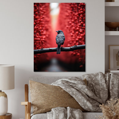 " Forest And Red Bird Silent Sentinels "