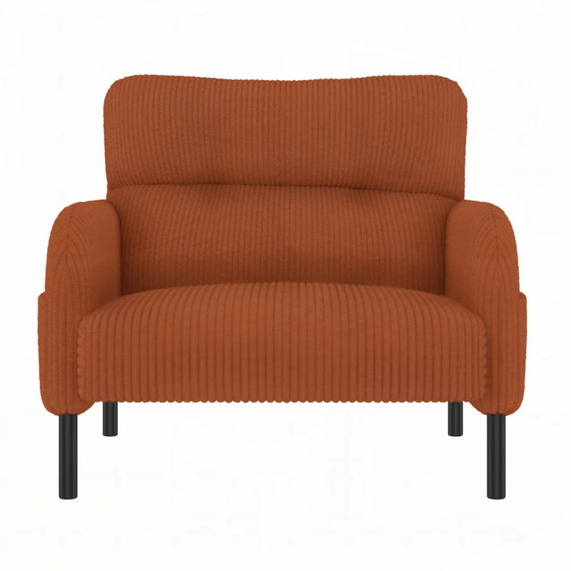 Corduroy Fabric Accent Armchair, Orange