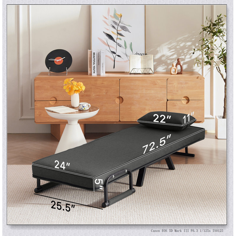 Canapé-lit convertible polyvalent pour adultes, idéal pour les espaces compacts et l'utilisation multifonctionnelle, Noir