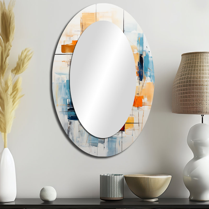 Miroir mural coloré sur métal Mid Century Retro Reflections III, 36 po x 24 po