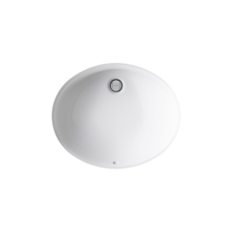 Caxton White Vistreous China Oval Undermount Bathroom Sink