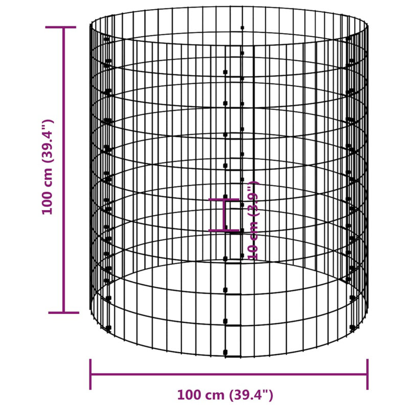 Abuzahr Metal Raised Garden Bed, 100cm H x 100cm W x 100cm D