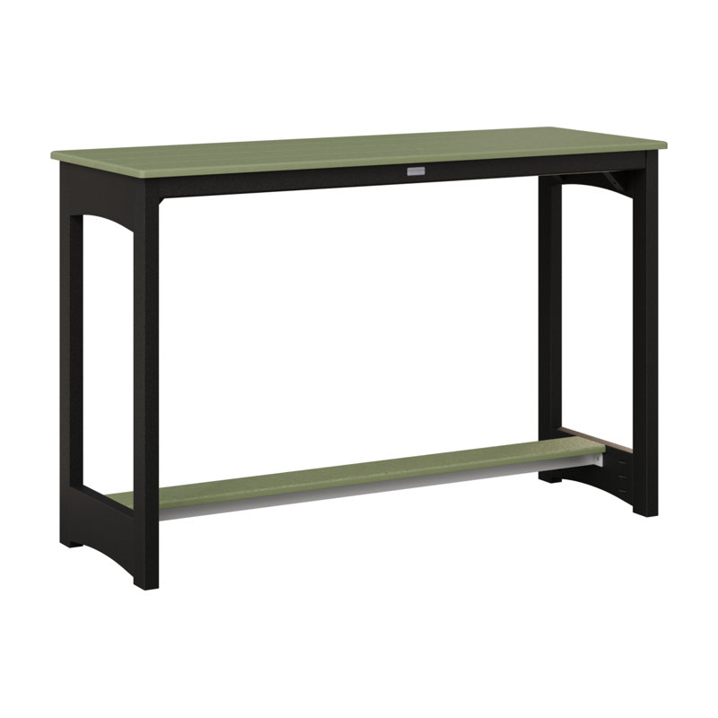 Balcony Outdoor Bar Table, 38.5" H x 60" W x 22" D, Black, Sage