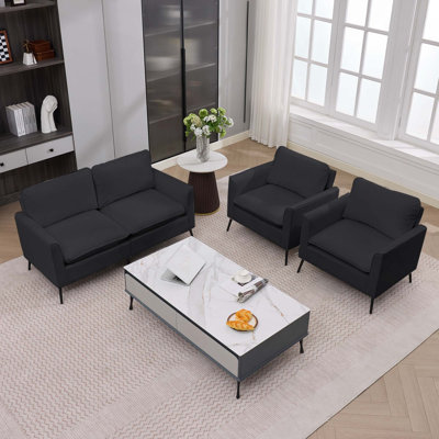 Ensemble de causeuse rembourrée en similicuir Nordic Retro pour utilisation multi-scène
