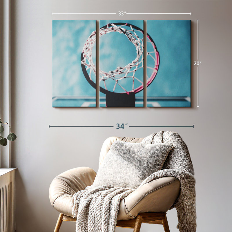 «Basketball Hoop», 3 pièces, H 20 po x l 33 po x P 1,25 po