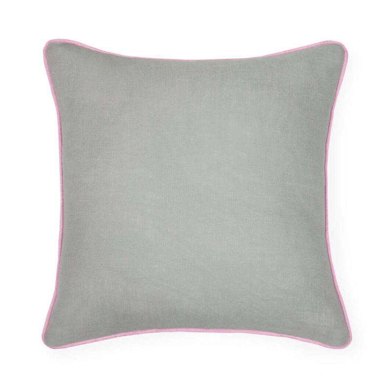 Manarola Square Pillow Cover & Insert, Gray/Clearwater