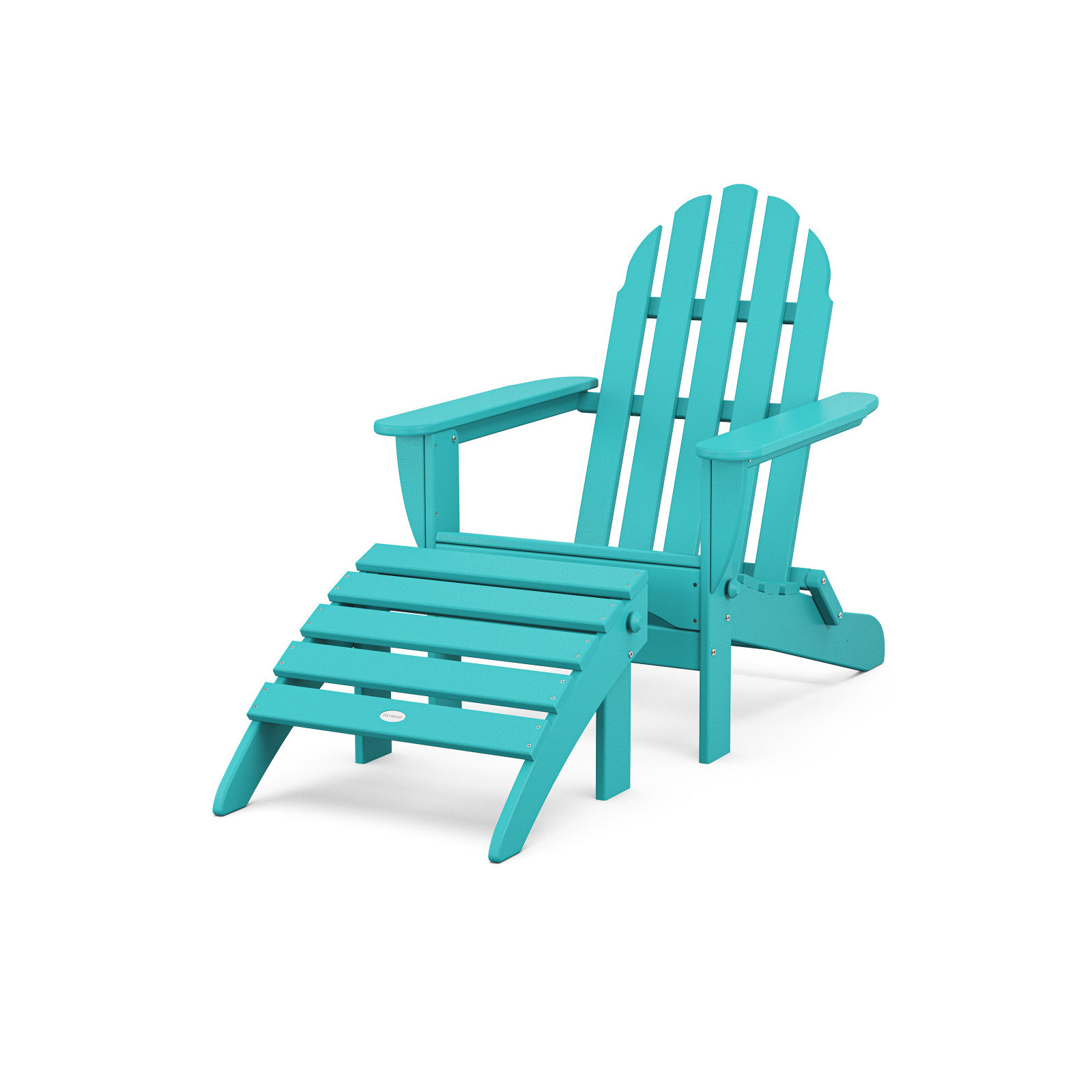 POLYWOOD Classic Adirondack 2-Piece Set, Turquoise