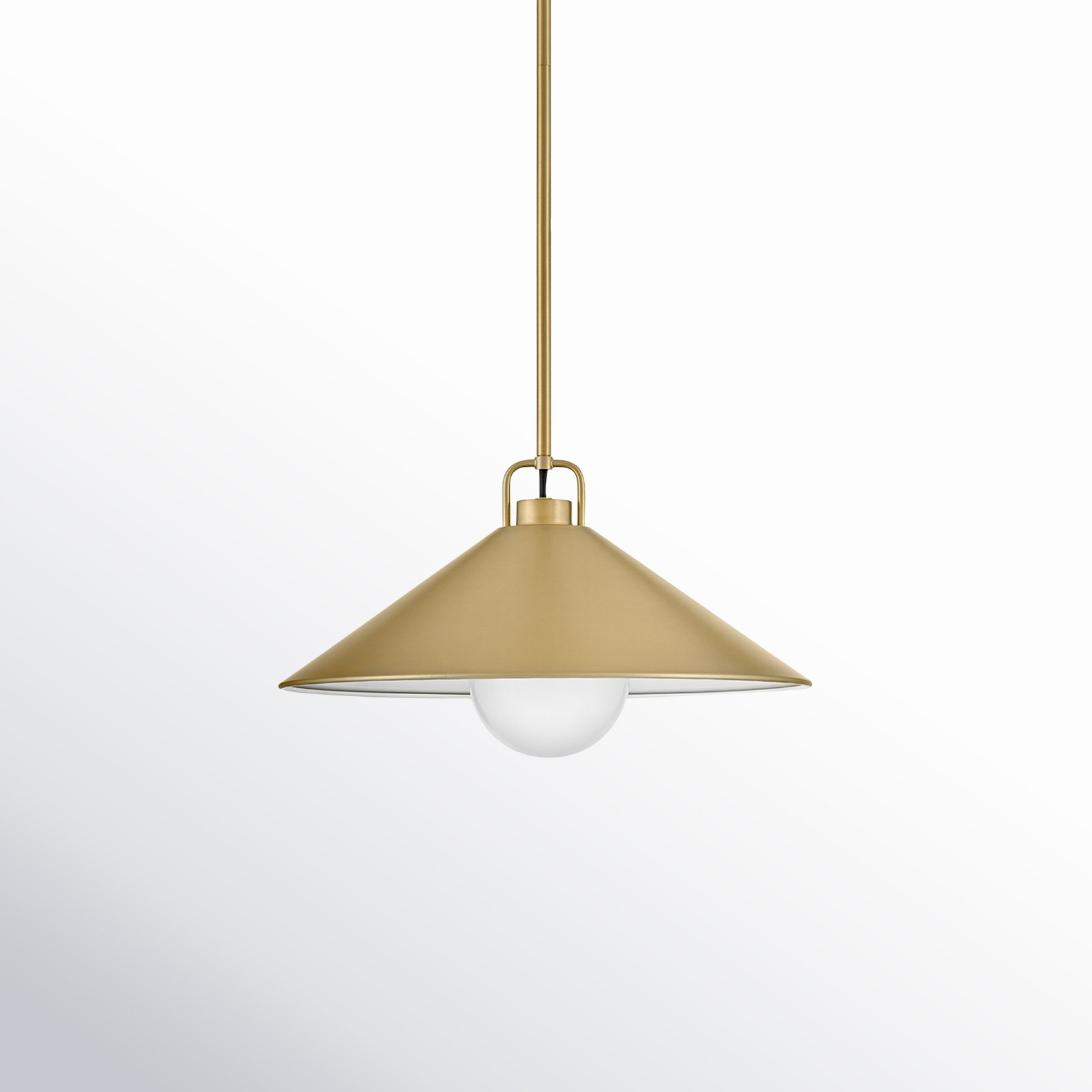 Zoë Single Light Metal Steel Dimmable Pendant, Lacquered Brass
