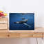 Humpback Whale Family Peaceful Serene Contemporary Whale Nature Ocean Wall Art Print 1 Piece Wrapped Canvas Wall Art-1147796041