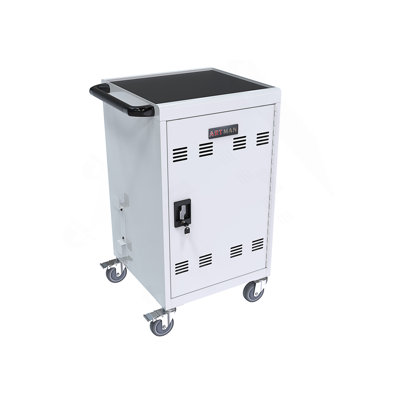 Mobile Charging Cart And Cabinet For Tablets Laptops 30-Device With Combination Lock