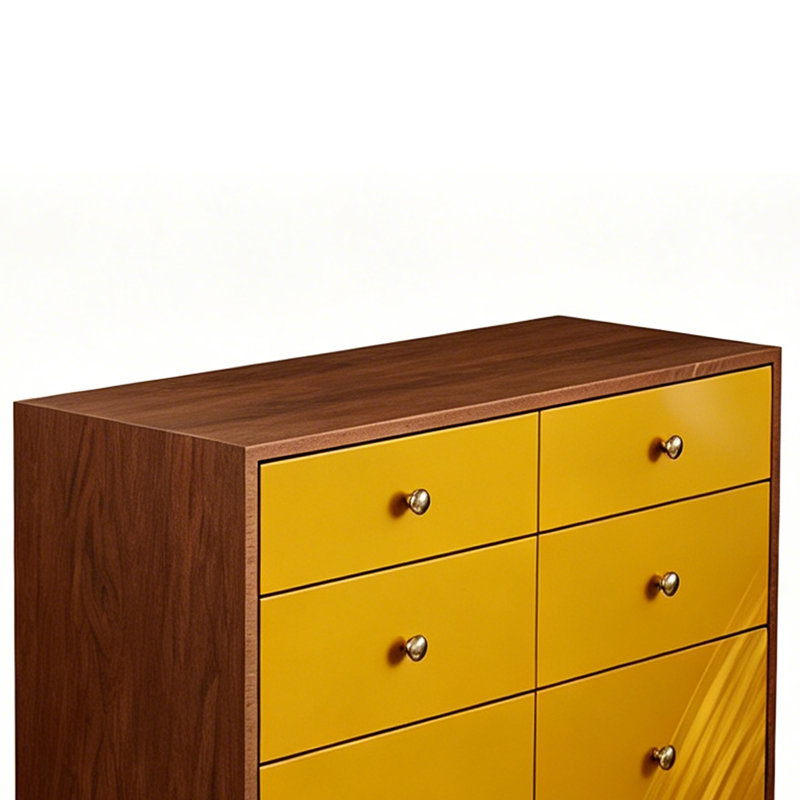 Buffet de style rétro moderne, Brun/jaune
