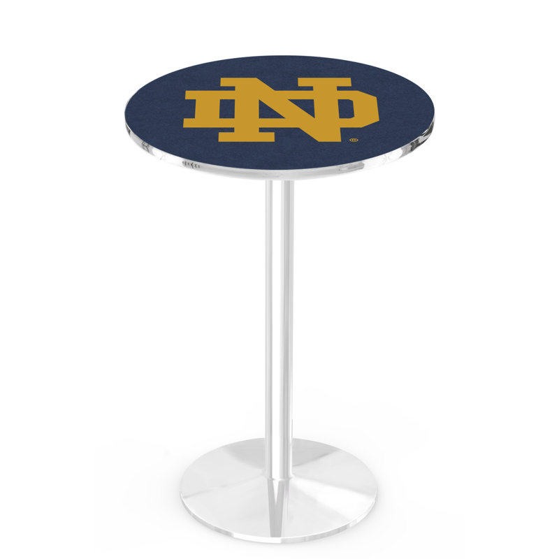 Round Metal Base Dining Table, Chrome, Notre Dame - Leprechaun