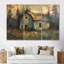 «Gray Red Winter Country Cottage Barn» 3 pièces-107170302-107170305