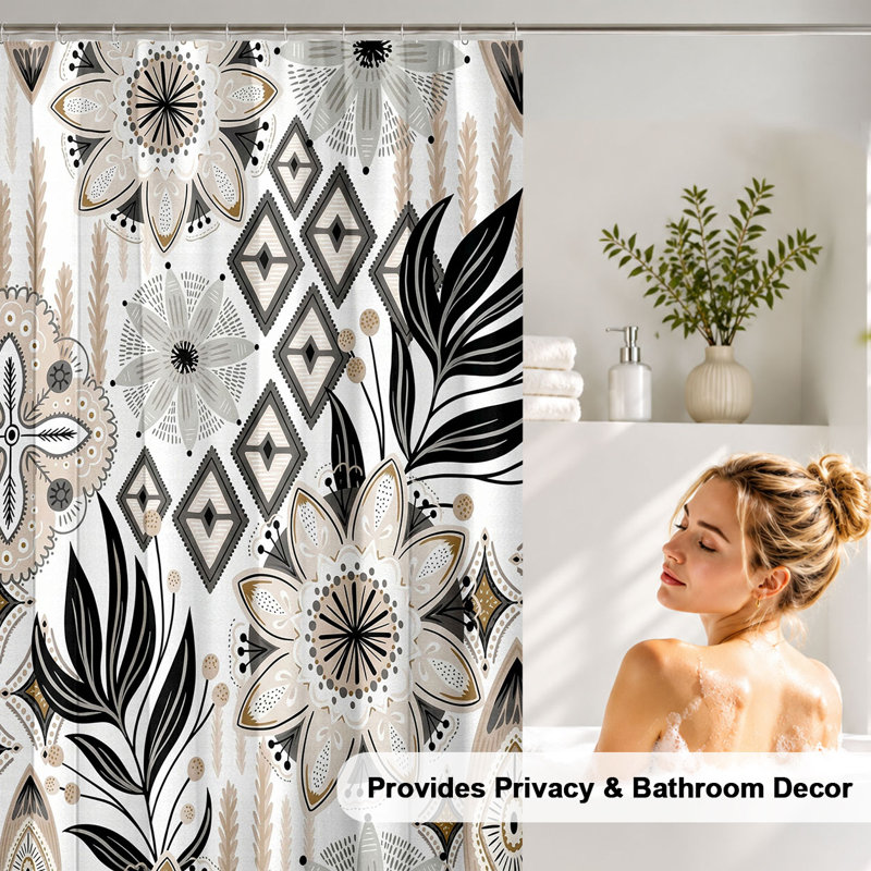 Rideaux de douche avec crochets inclus