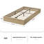 Base de lit plateforme simple en bois, base de lit autoportante avec lattes de bois, aucun sommier requis, profil bas, pas de tête de lit, assemblage facile, pour les petites chambres à coucher, appartements, chêne-651848498-651848503