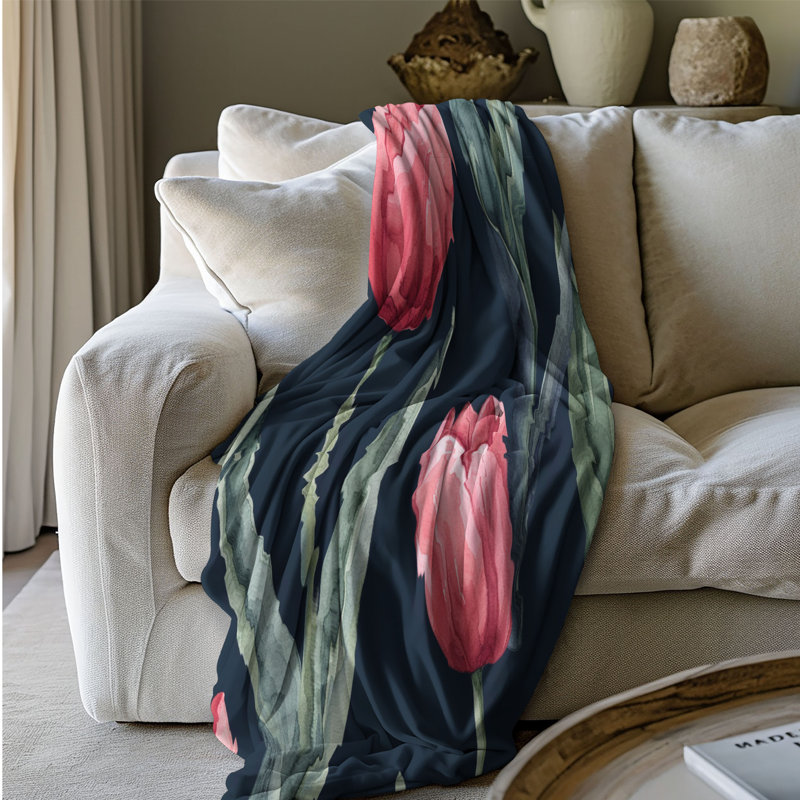 Artistic Tulip Designs - Couverture sherpa de qualité supérieure 1 pièce, Lit simple