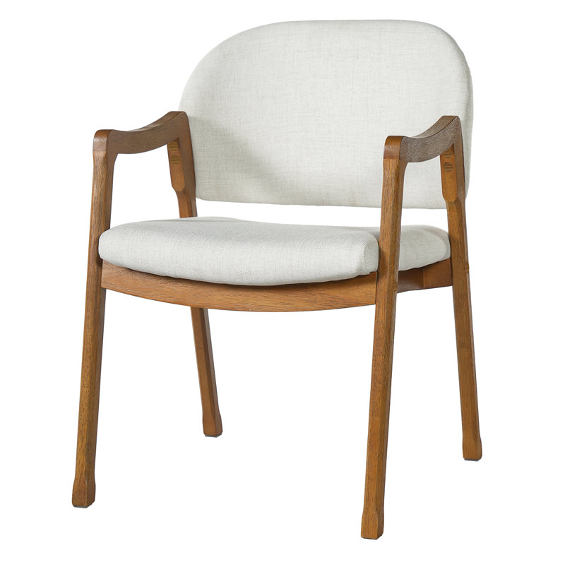 Chaise de salle à manger rembourrée Lucerne, 4, Beige Cushion/Walnut Frame