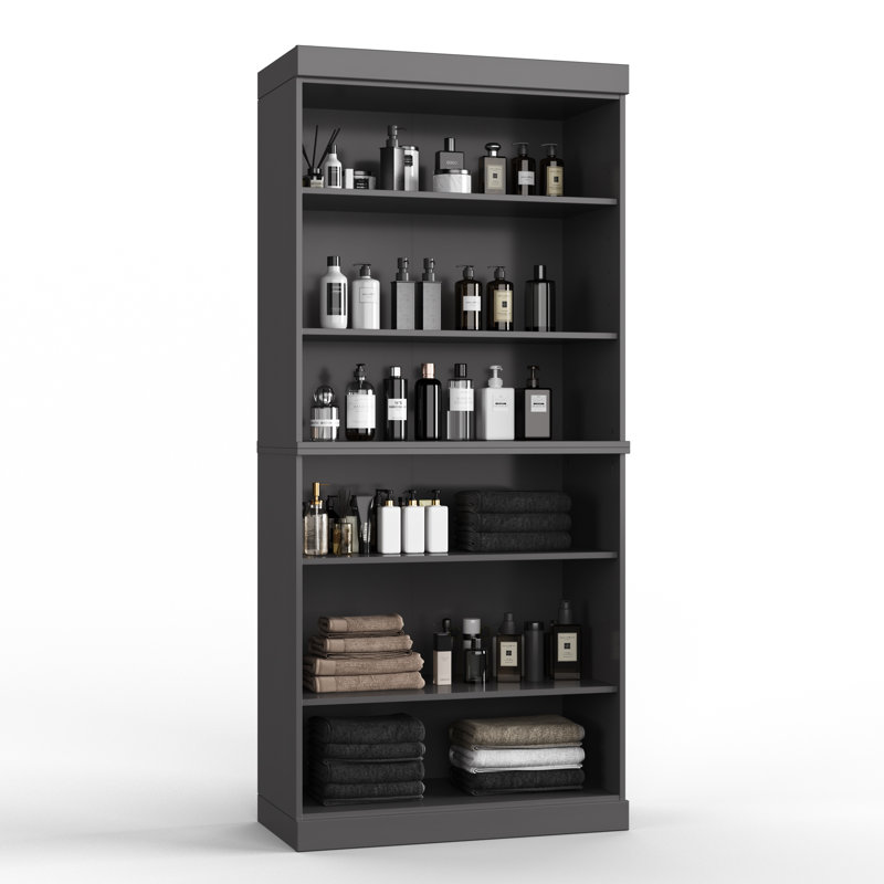 Armoire de rangement 100% en bois massif Palace Imports, tablettes réglables, hauteur 71,5 po, Gris