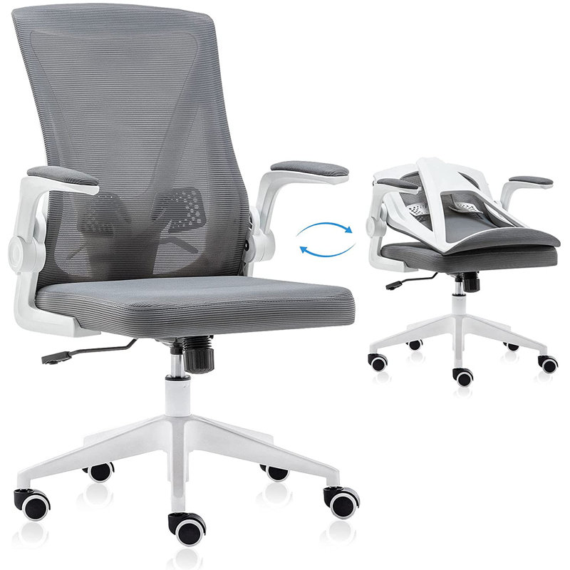Chaise de travail en filet Dovas, Noir, Blanc
