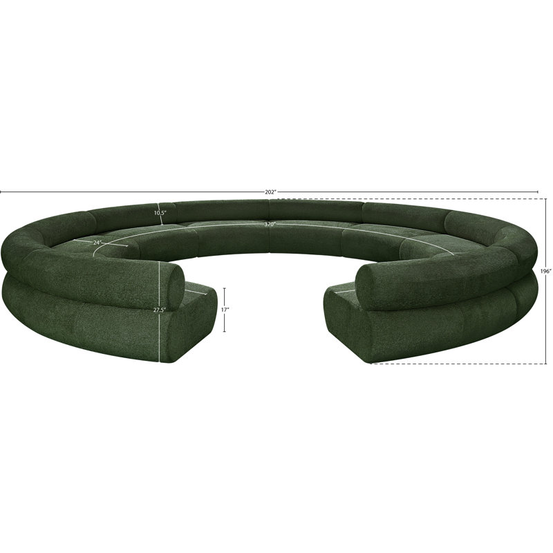 Canapé modulaire rembourré Bale, Tissu chenille vert