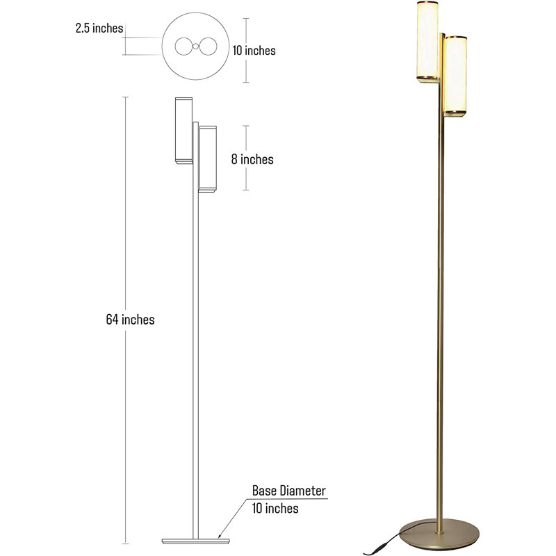 64'' Gold Tree Floor Lamp