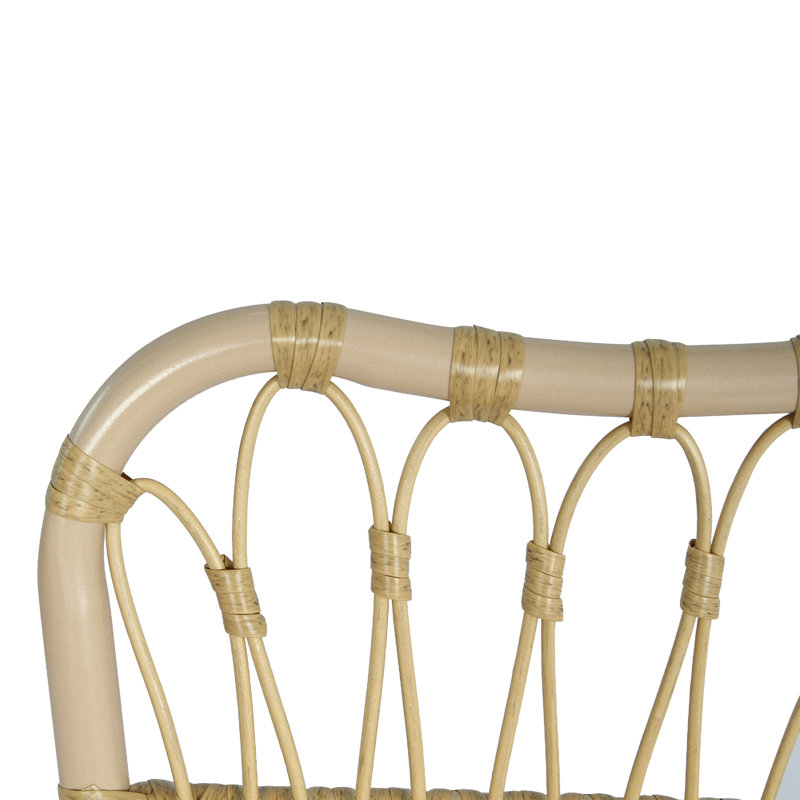 Ensemble de 2 chaises de patio pour l'extérieur en osier avec cadre en fer durable et tissage en rotin naturel